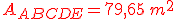{\color{DarkRed} A_{ABCDE}=79,65\,m^2}